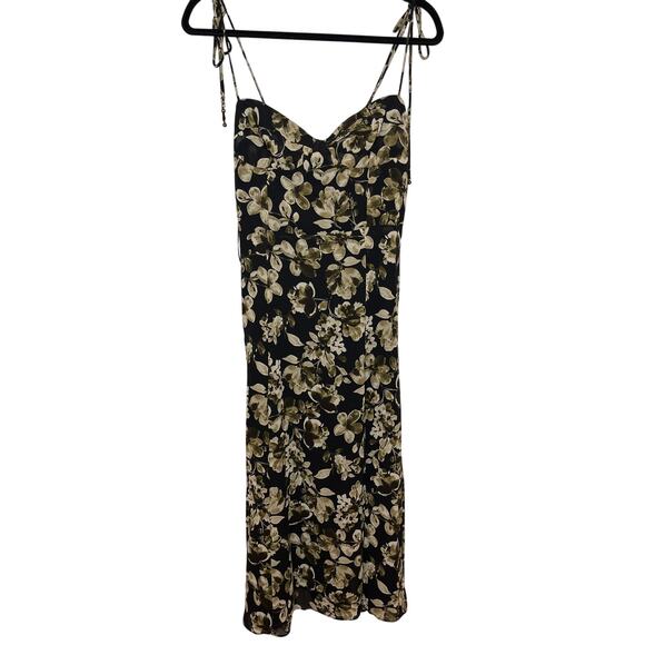 Dress Forum NEW Medium Midi Shift Dress with Large Front Slit Spaghetti Strap - Picture 1 of 10